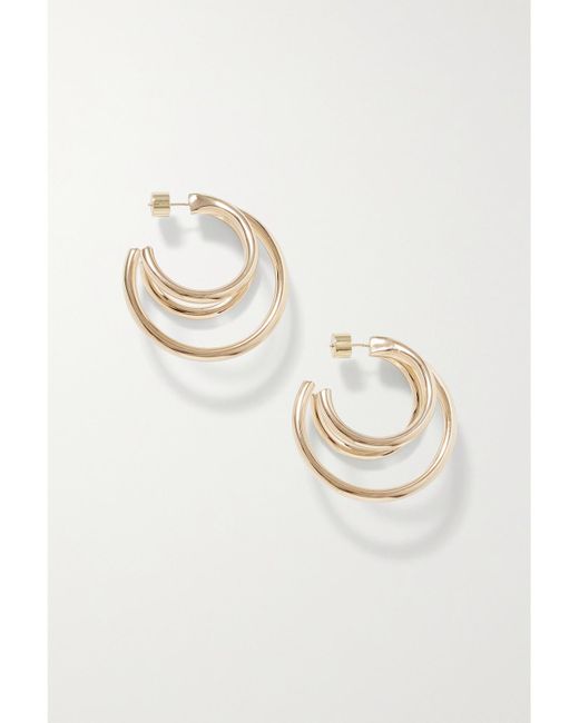 Jennifer Fisher Metallic Triple Lilly Gold-plated Hoop Earrings