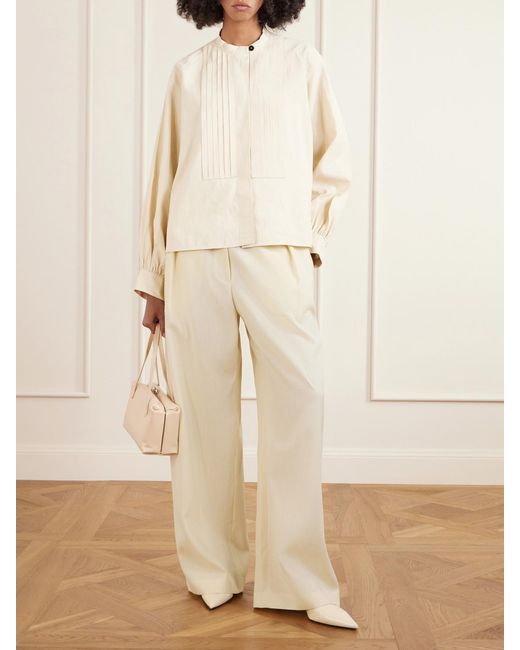 Jil Sander Natural Pleated Linen Shirt