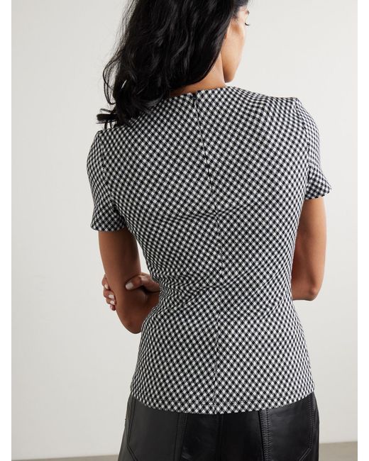 Balmain Gray Oberteil Aus Einer Baumwollmischung Mit Karomuster Und Zierknöpfen