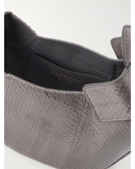 Gabriela Hearst Gray Soft Demi Snake-Effect Leather Clutch