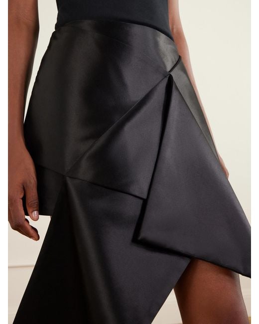 J.W. Anderson Black Cross Draped Cotton And Silk-Blend Satin Mini Skirt