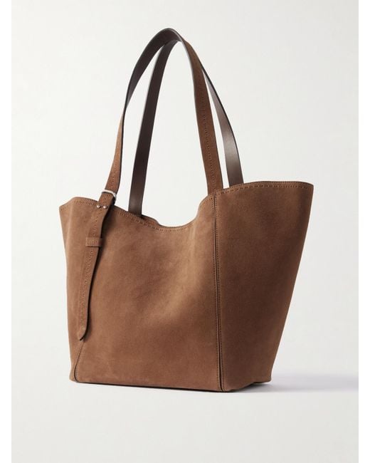 Max Mara Brown Archetipo Tote Aus Veloursleder