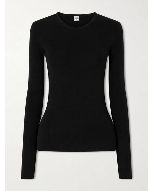 Totême Black Garderob Organic Cotton-Jersey Top