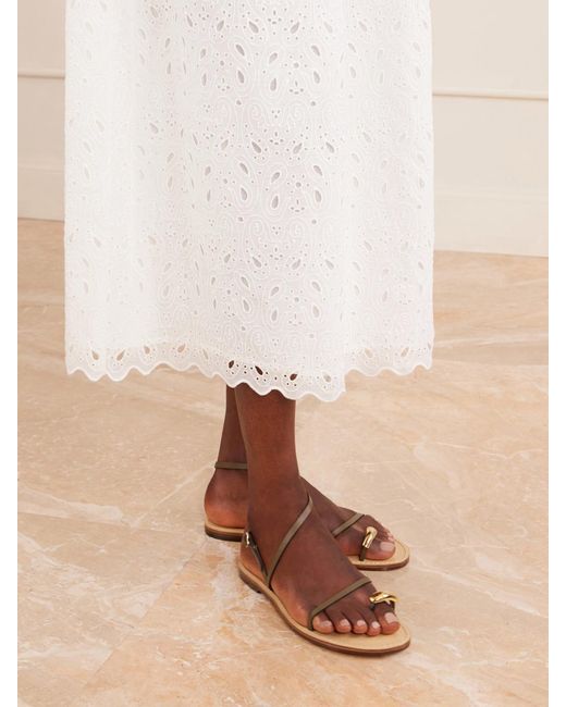 Amanu Natural The Marrakech Embellished Leather Flats
