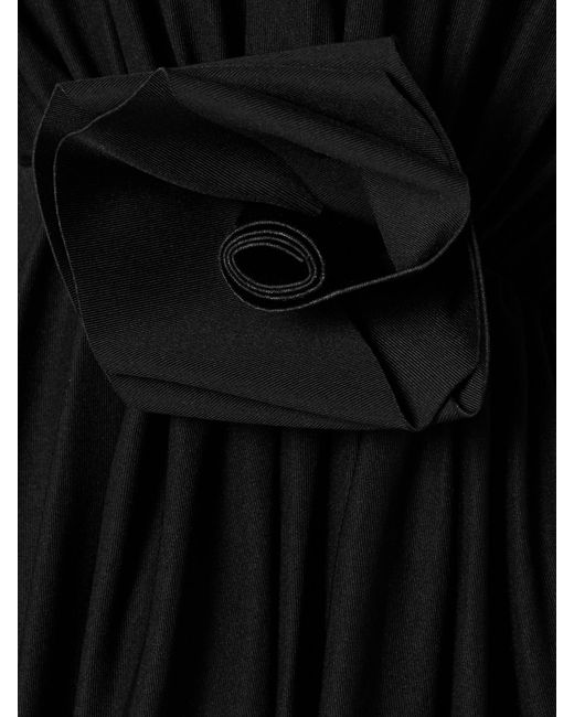 Maygel Coronel Black Damasco Appliquéd Cutout Stretch-Jersey Midi Dress