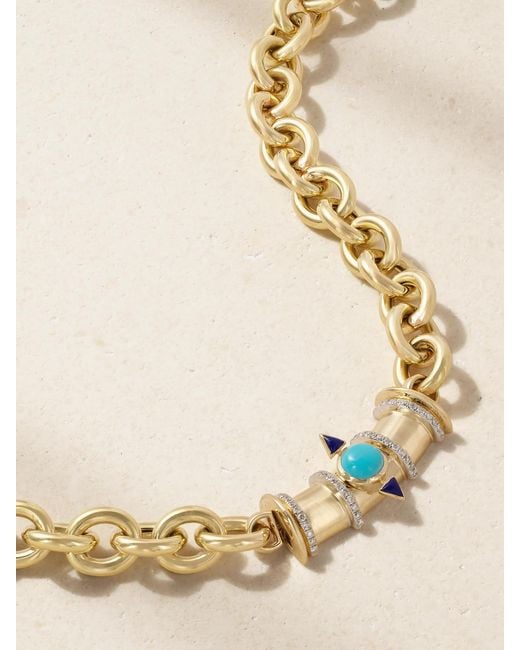 L'Atelier Nawbar Natural Tuxedo Mask 18-Karat Multi-Stone Necklace