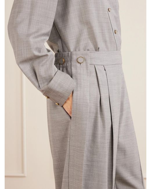 Zimmermann Gray Valiant Barrel Wool Tapered-Leg Pants