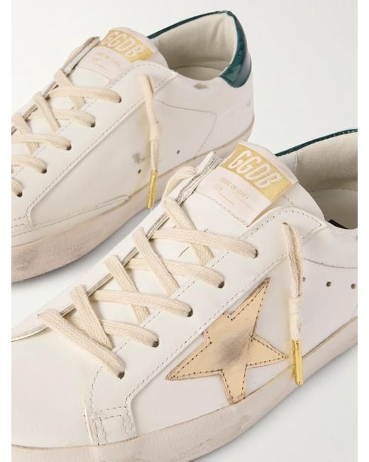Golden Goose Deluxe Brand Natural Super-Star Distressed Leather Sneakers