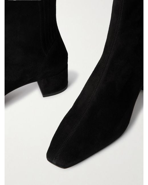 Aquazzura Black Saint Honoré 35 Suede Ankle Boots