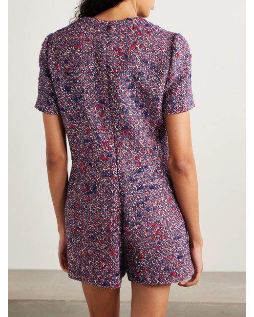Gucci Purple Playsuit Aus Bouclé-Tweed Aus Einer Wollmischung