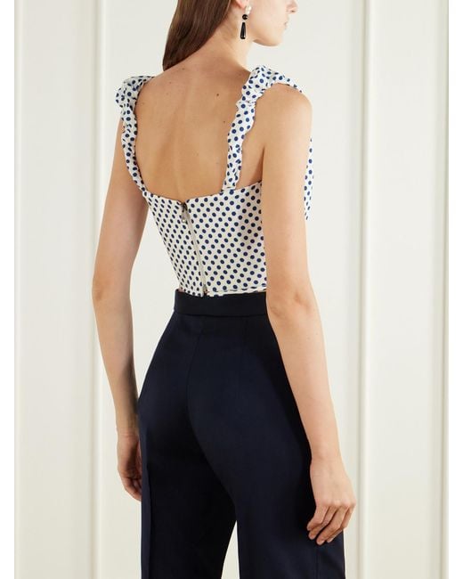 Vivienne Westwood Blue Sunday Polka-Dot Poplin Corset Top