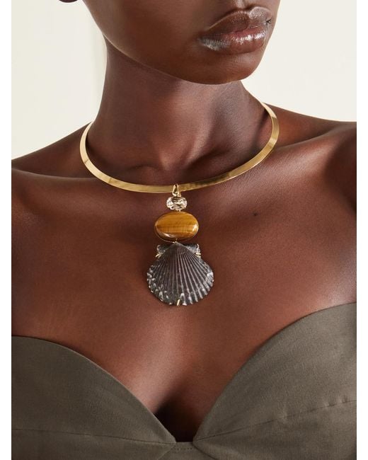 Jennifer Behr White Naia-Tone Shell Necklace