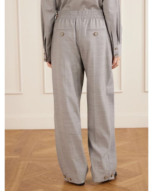 Zimmermann Gray Valiant Barrel Wool Tapered-Leg Pants