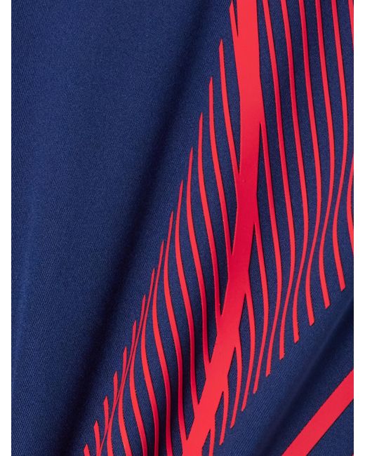 Adidas By Stella McCartney Blue Truepace Bike Cropped Printed Stretch Recycled-Leggings