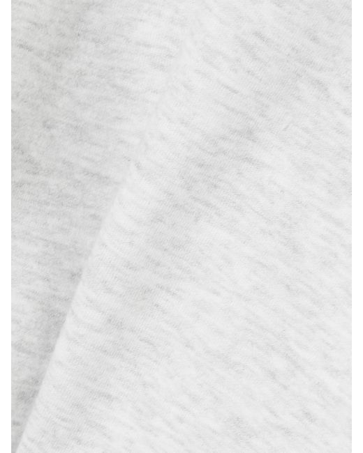Skims White Cropped Cotton-Blend Jersey Half-Zip Sweater