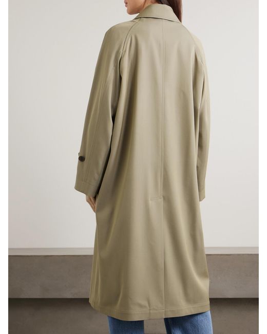 Auralee Natural Wool-Gabardine Trench Coat