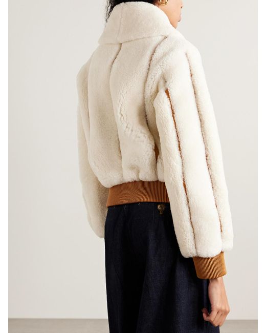 Zimmermann Natural Shearling Bomber Jacket