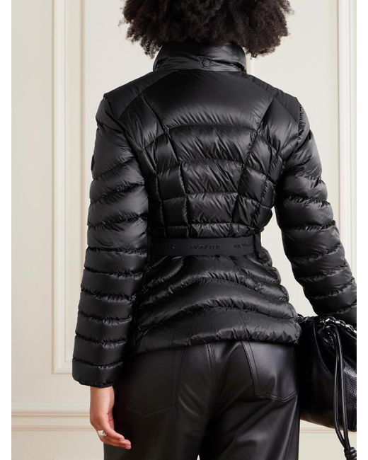 Moncler Black Gramont Hooded Belted Quilted Shell Down Jacket