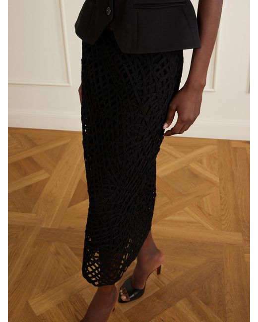 DIOTIMA Black Marseille Crocheted Midi Skirt