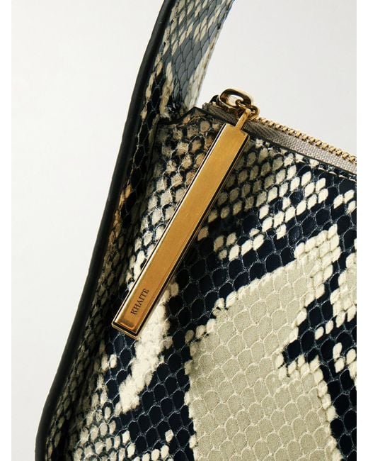 Khaite Metallic Lori Schultertasche Aus Leder Mit Schlangeneffekt