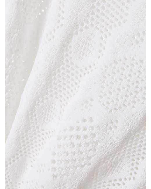Alaïa White Open-Knit Midi Dress