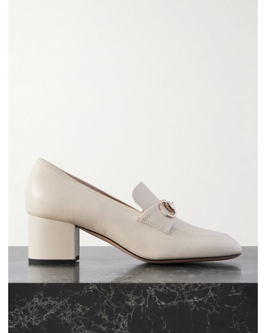 Gucci Natural Lady Horsebit-Detailed Leather Pumps