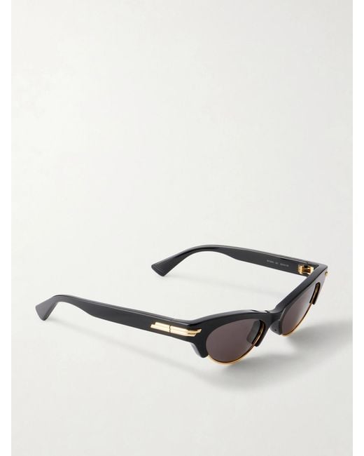Bottega Veneta Black Cat-Eye Acetate Sunglasses