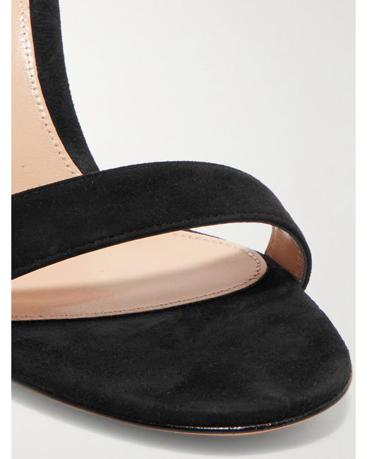 Gianvito Rossi Black Portofino Suede Sandals