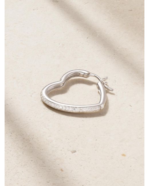 Yvonne Léon Natural Créole Coeur 18-Karat Diamond Single Hoop Earring