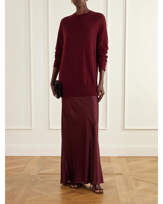 Christopher Esber Red Monument Cashmere And Silk-Satin Maxi Dress