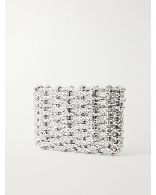 Jonathan Simkhai Gray Morgan Crystal-Embellished Clutch Bag