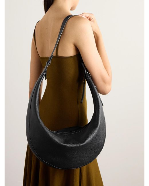 Khaite Black Augustina Textured-Leather Shoulder Bag