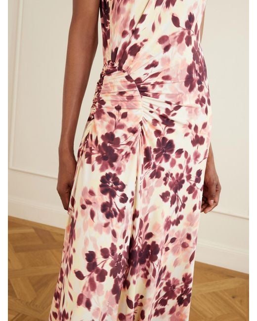 Jonathan Simkhai Pink Cerin Printed Jersey Halterneck Gown