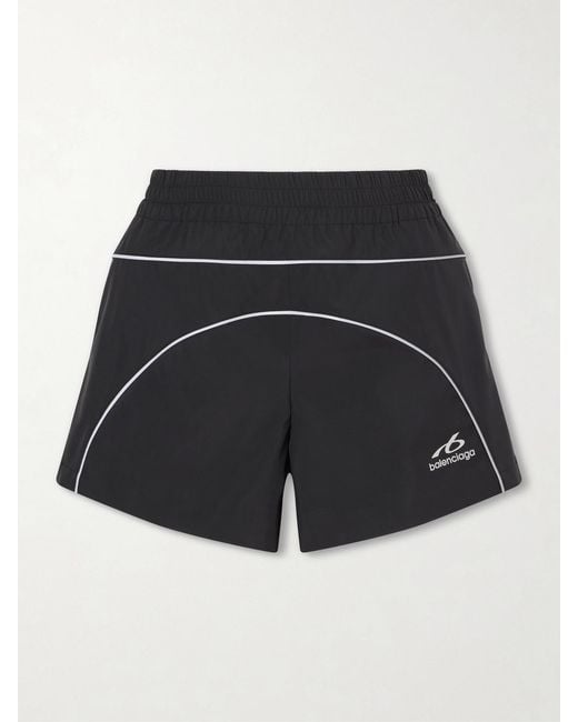 Balenciaga Black Piped Shell Shorts