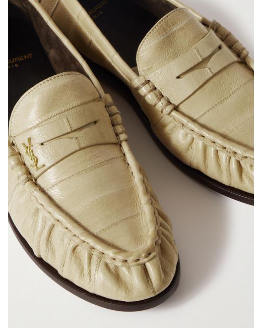 Saint Laurent White Le Loafer Leather Loafers