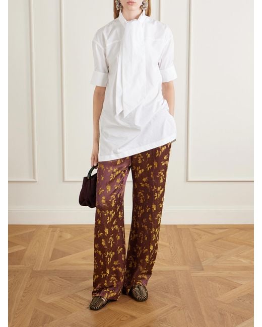 Dries Van Noten Green Braided Satin Ballet Flats