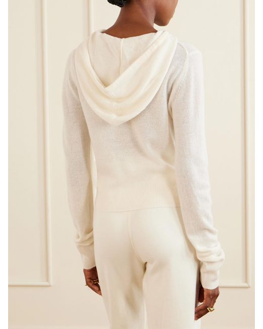 ÉTERNE Natural Embellished Cashmere Hoodie