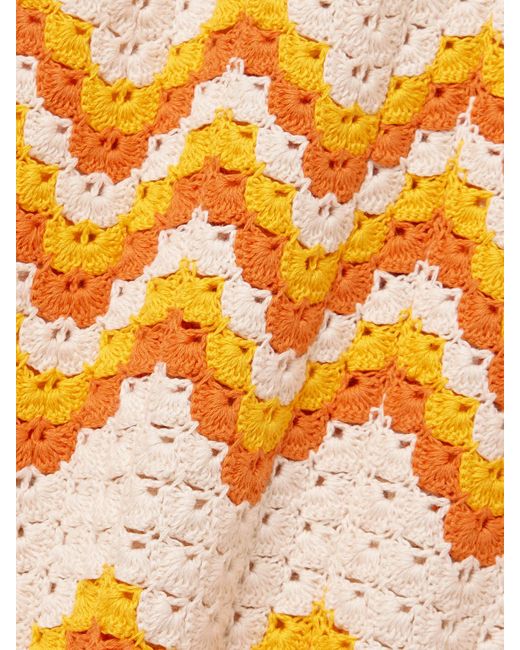 Escvdo Metallic Huayna Crocheted Organic Cotton Maxi Dress