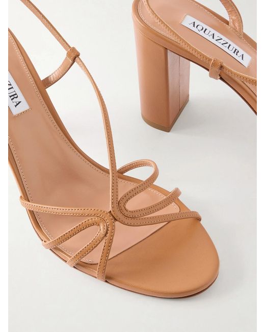Aquazzura Brown Talk To Me 85 Leather Sandals