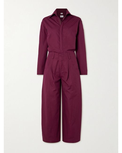 Rivet Utility Purple New Yorker Cropped Cotton-Ripstop Jumpsuit