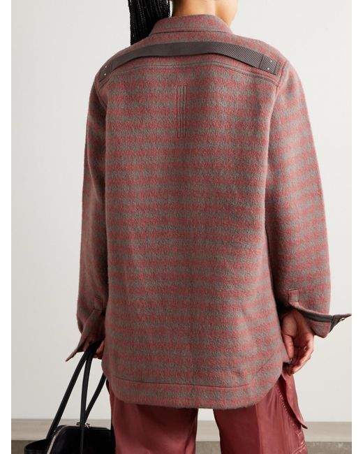 Rick Owens Purple Checked Wool-Felt Jacket