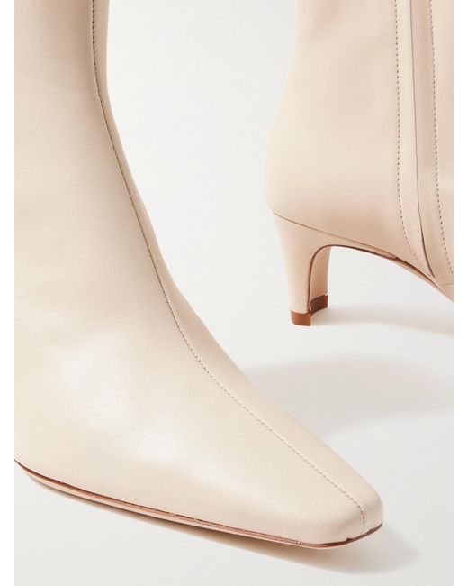 Staud Natural Wally Leather Ankle Boots