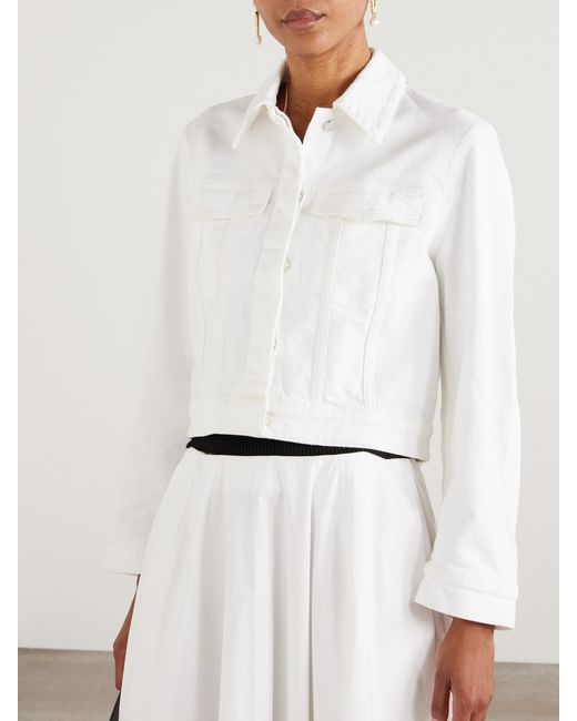 Another Tomorrow White Denim Jacket