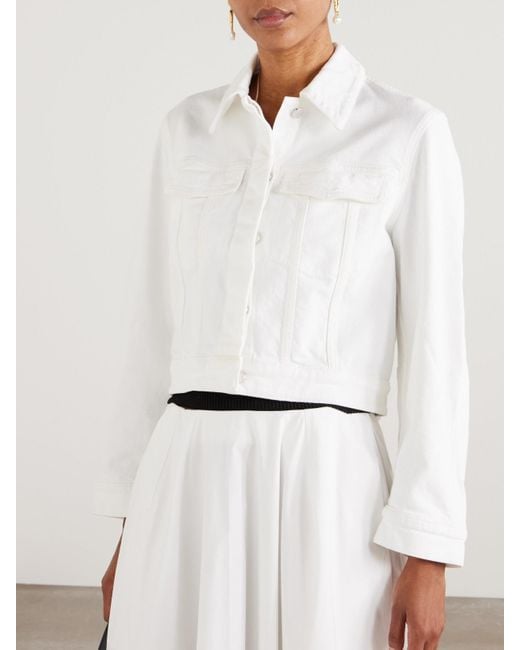 Another Tomorrow White Denim Jacket