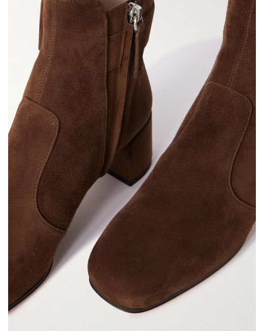 Roger Vivier Brown Tres Vivier Polly 45 Buckled Suede Ankle Boots