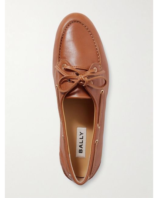 Bally Brown Pathy Leather Boat Shoes
