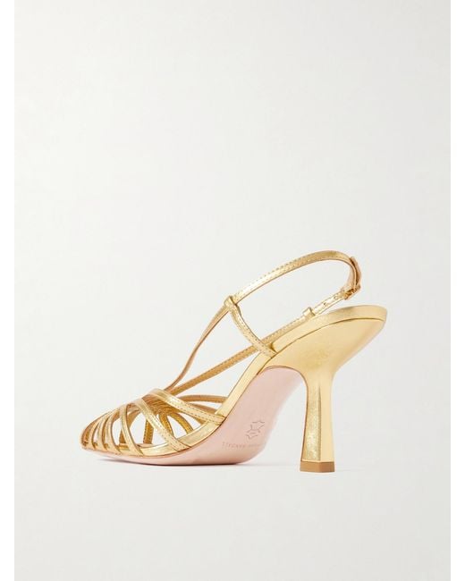 Loeffler Randall Natural Alexandra Metallic Leather Sandals
