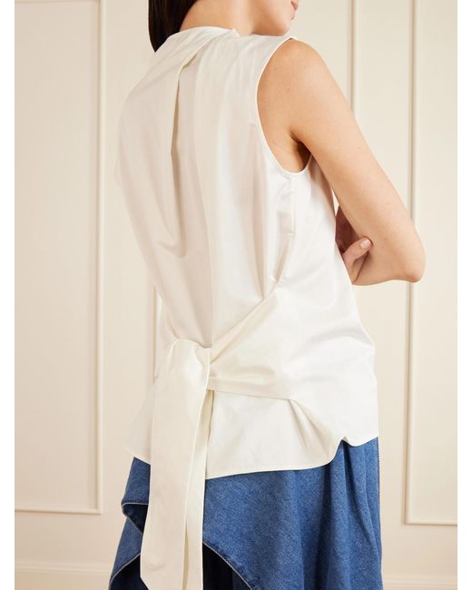 J.W. Anderson White Tie-Detailed Cotton Top