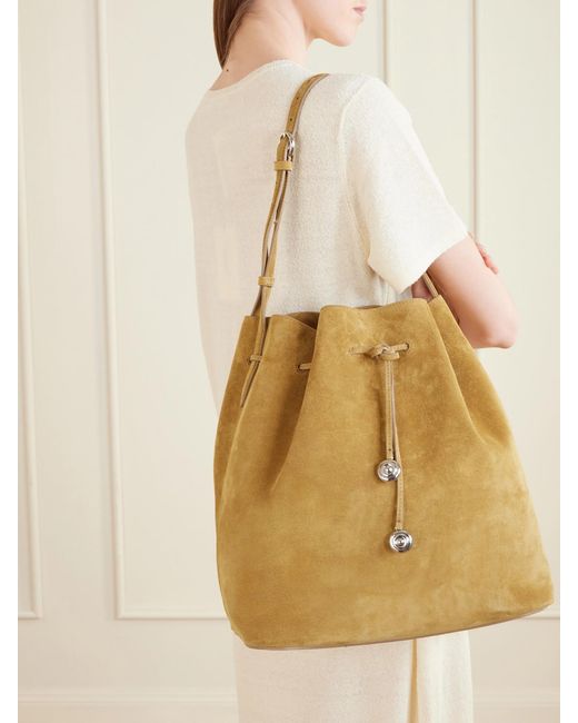 Liffner Natural Charm Suede Drawstring Shoulder Bag
