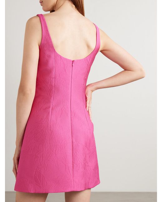 Emilia Wickstead Pink Talia Cloqué Mini Dress